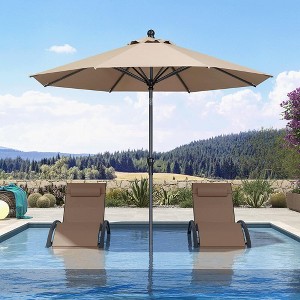 PURPLE LEAF Patio Umbrella Outdoor Table Umbrella Aluminum Frame Market Umbrella Sun Umbrella with 8 Sturdy Ribs - 1 of 4