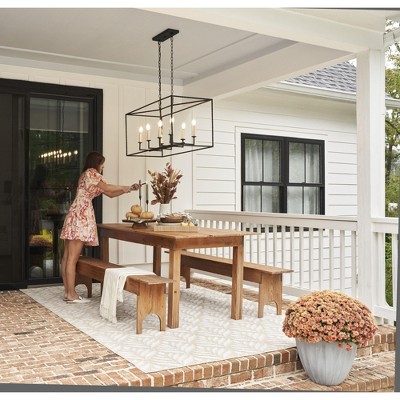 Aloha Tropical Palm 5'3" x 7'5" Ivory Grey Outdoor Rug