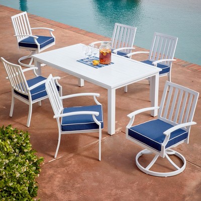 7pc Bridgeport Coastal Dining Set Blue - Royal Garden