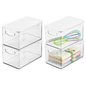 mDesign Plastic Deep Kitchen Storage Bin Box, Lid/Handles - 1 of 4