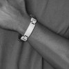Black Bow Jewelry Men's Stainless Steel & Black Leather Brushed I.D. Bracelet, 8.5 Inch - 3 of 4