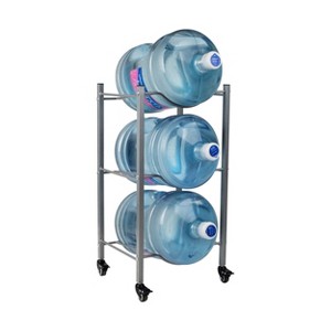 Mind Reader 5gal Water Jug Stand Holds three Jugs Gray: Coffee Bar & Accessories, Metal & Plastic, 31" Height, Black - 1 of 4