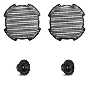 Kicker (2) 44CWCD84 CompC 8" Subwoofer Dual Voice Coil 4-Ohm, & 52GR8 Grill Bundle - 1 of 4