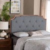 Baxton Studio Queen Fortuna Fabric and Wood Headboard Gray/Walnut Brown: Upholstered Design, Rubberwood Frame, Easy Care - 3 of 4