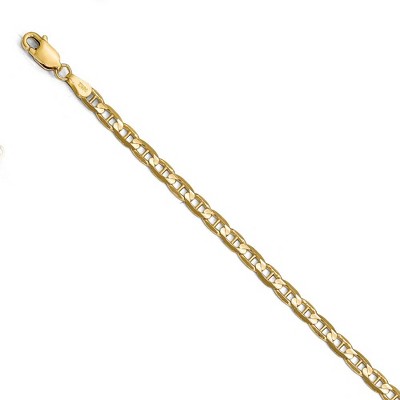 Black Bow Jewelry 3.75mm 14k Yellow Gold Concave Anchor Chain Bracelet