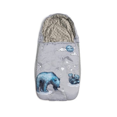 JumpOff Jo Baby Bunting Bag, Stroller Blanket and Sleeping Bag, 100% Cotton with Minky Lining, Mama Bear