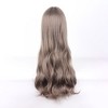 Unique Bargains Women's Curly Wigs 28" Brown with Wig Cap Long Hair With Bangs - 4 of 4