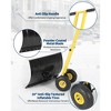 Snow Shovel with 29.13x19.8 in Wide Blade, Heavy Duty Rolling Snow Pusher Shovel with Adjustable Handle and 5-Position Angled Blade for Driveway - 3 of 4