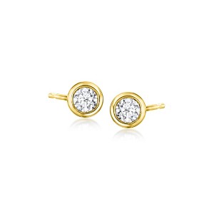 Ross-Simons 0.20 ct. t.w. Bezel-Set Lab-Grown Diamond Stud Earrings in 18kt Gold Over Sterling - 1 of 4