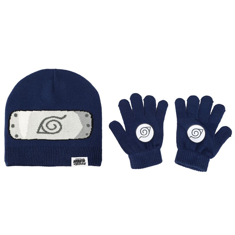 Naruto Shippuden Knitted Beanie and Gloves set for kids, 1 of 4