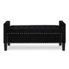 48"L Velvet Storage Bench, End Of Bed Upholstered Tufted Button Storage Bench With Nails Trim, Storage Velvet Rectangular Bed Bench - 3 of 4