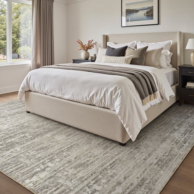 MontVoo Modern Abstract Washable Area Rug Gray
