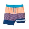 Andy & Evan  Kids  Orange & Navy Striped Swim Trunk - 3 of 3