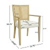 PexFix 2Pcs Modern Upholstered Fabric Armchairs Dining Chairs Rattan Back Dining Room Chairs Accent Kitchen Chairs with Solid Wood Legs Natural - 3 of 4