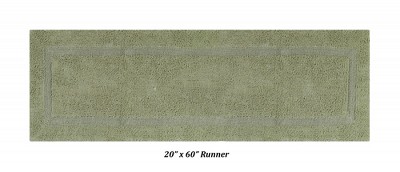 Luxurious Sage Cotton Tufted Reversible Bath Rug Set
