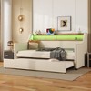 Sapphtopaz Twin Size Upholstered Bed Frame, Versatile Daybed with Trundle/Storage for Guest Bedrooms, Teens & Small Spaces - 4 of 4