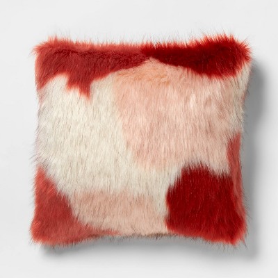 blush fur pillows