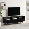 Mid-Century Modern Low TV Stand with Storage for TVs up to 80" - Saracina Home - 2 of 4