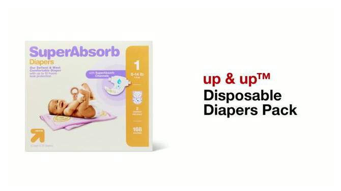 Disposable Diapers Pack - up & up™, 2 of 11, play video