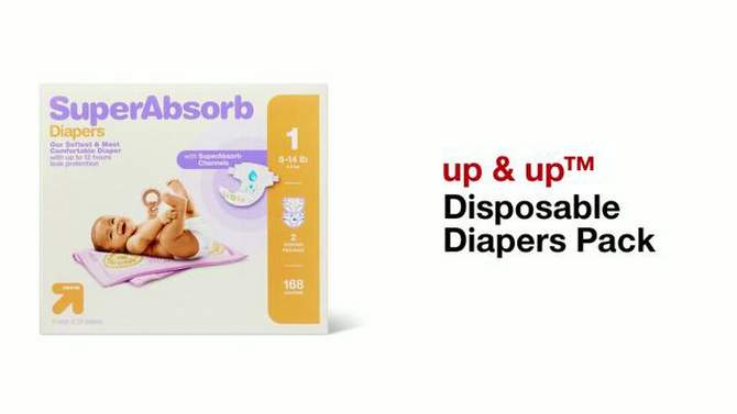Disposable Diapers Pack - up & up™, 2 of 11, play video