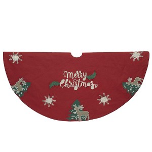 Kurt Adler 50-Inch Reindeer Applique Tree Skirt - 1 of 1