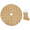 VidaXL Luxury Christmas Tree Skirt with Sock Yellow 5 ft Fabric - 2 of 4