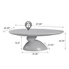 TiramisuBest 47.27" Modern Oval Coffee Table, Lucky Stone Fiberglass Center Table for Living Room & Apartment,Milk White - 4 of 4