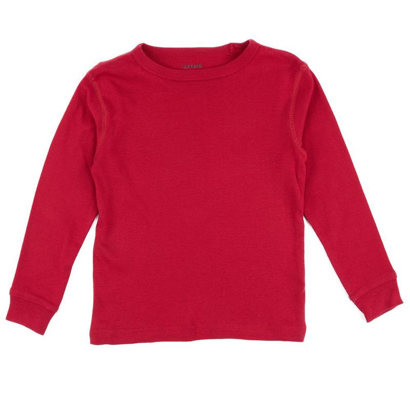 Leveret Kids Long Sleeve Solid Classic Color T-Shirt, 1 of 4