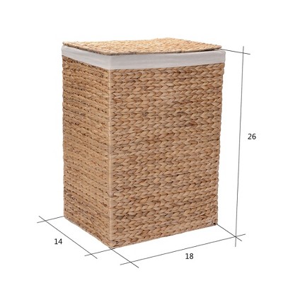 Natural Water Hyacinth Wicker Laundry Hampers with Lids, Set of 2