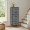 PAGED 5 Drawer Dresser with Fabric Bins, Tall Chest of Drawers, Fabric Storage Cabinet with Steel Frame and Wood Top for Living Room, Bedroom - 3 of 4