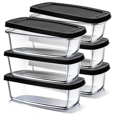 Joytable Set Of 6 Bread Loaf Pans With Airtight Lids, 1.9 Quart Deep ...