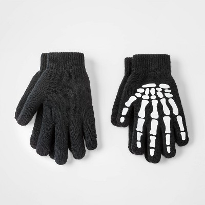 Boys' Skeleton Gloves - Cat & Jack™ Black