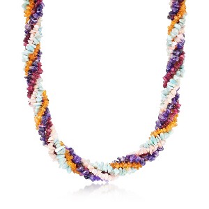 Ross-Simons Multi-Gemstone Torsade Necklace With 18kt Gold Over Sterling Size 18 - 1 of 4