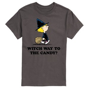 Men's - Peanuts - Witch Way To The Candy Short Sleeve Graphic T-Shirt - 1 of 4