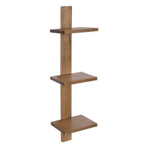 3 Shelves Udell Floating Wood Wall Shelf Kate Laurel All Things Decor Target