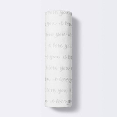 Image of Muslin Swaddle Blanket I Love You Script - Cloud Island™
