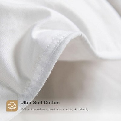 King Size White Cotton Duvet Insert with Feather Down Fill
