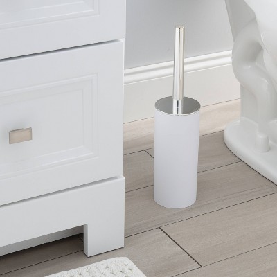 White Soft Touch Toilet Brush with Holder Set