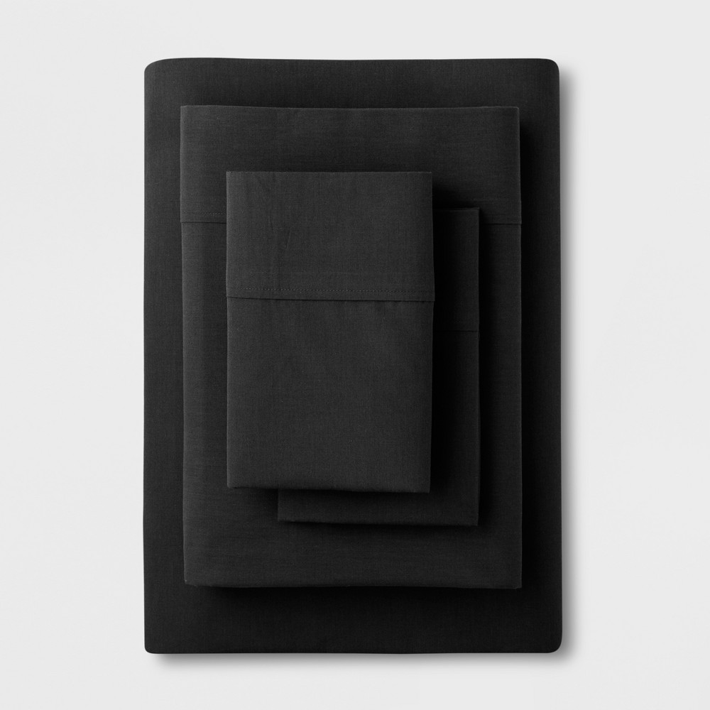 Solid Easy Care Sheet Set (Queen) Black - Made By Design