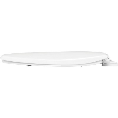 White Plastic Round Toilet Seat with Built-In Potty Training