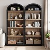 71.65" Arched Farmhouse Bookcase, 5-Tier Tall Wooden Bookshelf for Living Room, Office & Bedroom Display - 4 of 4