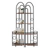 Arched Metal Corner Console Bookshelf,Plant Stand with Wood Shelves,Freestanding 4-Tier Small Spaces Storage Display Shelf-Baofuwish - 4 of 4