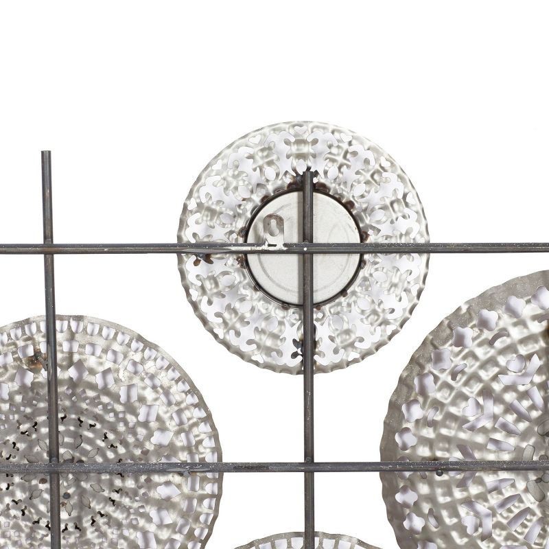 Modern Metal Abstract Wall Decor with Round Mirrored Accents Brown - Olivia &#38; May, 4 of 18