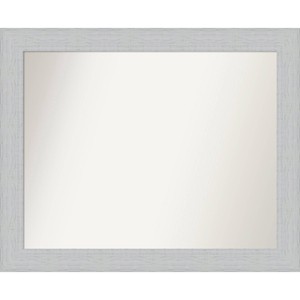 32" x 26" Non-Beveled Shiplap White Wood Bathroom Wall Mirror - Amanti Art - 1 of 4