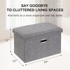 VECELO Folding Storage Ottoman Bench, End of Bed Linen Fabric Foot Rest Stool with Padded Seat, Large Footstool for Bedroom or Living Room - 3 of 4