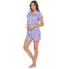 Casual Nights Women's Rayon Printed Short Sleeve Capri Pajama Set - 2 of 4