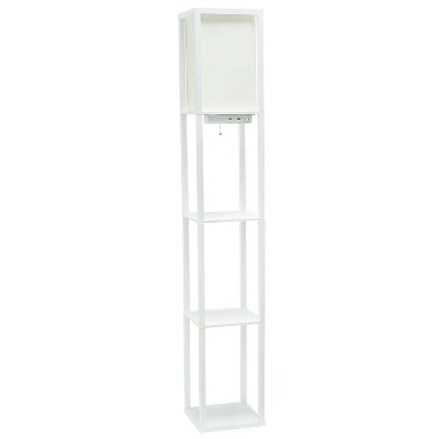 Classix White 62.5" 3-Tier Shelf Floor Lamp with LED Bulb