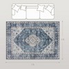 Aghana Digitals Blue 5x7 Flannel Faux Fur Vintage Rug: Non-Slip, Washable Carpet for Living Room, - 2 of 4