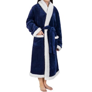 PAVILIA Soft Plush Women Fleece Robe, Cozy Warm Housecoat Bathrobe, Fuzzy Female Long Spa Robes - 1 of 4
