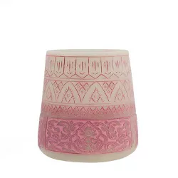 Ganz 5.5" Petit Bazaar Etched Moroccan Pink Decorative Pillar Candle Holder